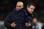 Marco Silva com Pep Guardiola antes do Fulham-Manchester City