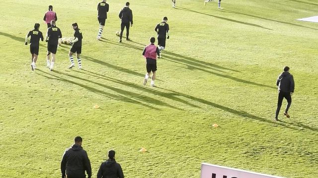 Sporting em exercícios antes do jogo
