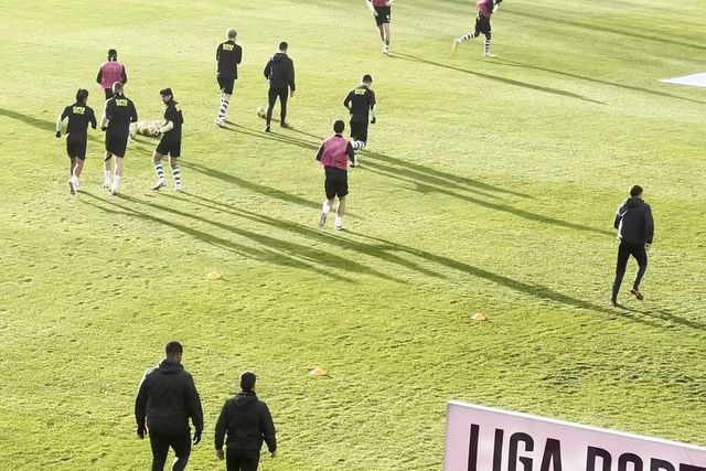 Sporting em exercícios antes do jogo