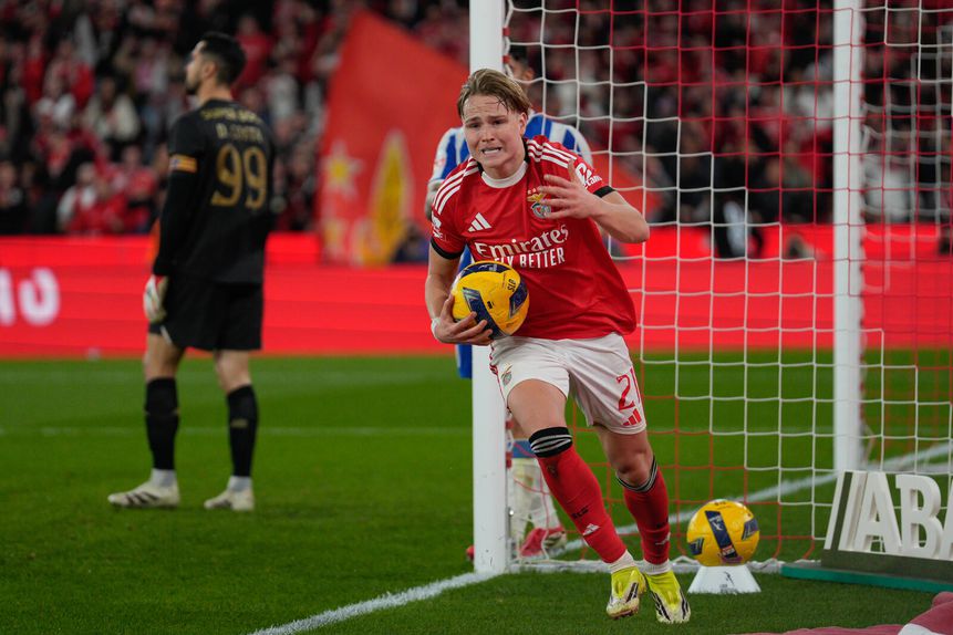 Andreas Schjelderup, extremo do Benfica (foto: Bruno de Carvalho/Kapta+)