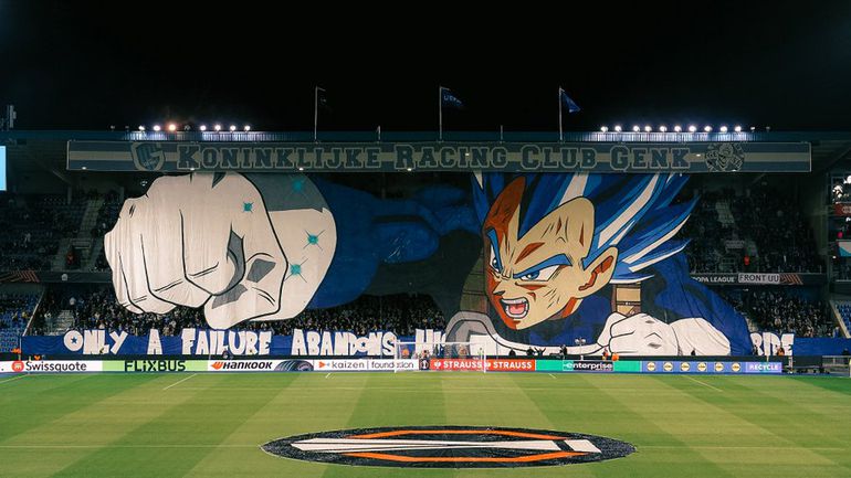 Racing Genk-Ferencvaros (Liga Europa, 2 de outubro de 2025)
Apresenta o personagem Vegeta, da série Dragon Ball, a desferir um golpe, simbolizando força e espírito de combate da equipa antes do jogo europeu.
FOTO: X