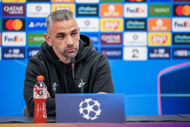 Rui Borges durante a conferência de imprensa de antevisão do jogo da 1.ª mão dos oitavos de final com o Bodo/Glimt - Foto: IMAGO