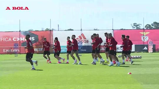 As imagens do treino do Benfica antes da receção ao Marselha