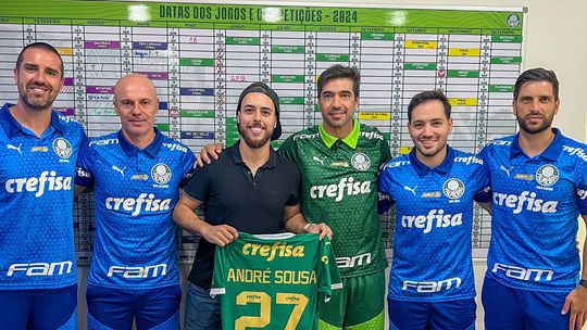 Abel Ferreira recebeu motociclista português no Palmeiras