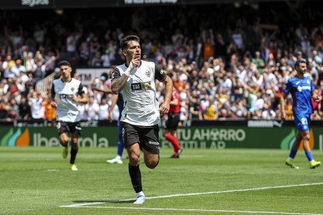 Hugo Duro celebra golo ao Getafe