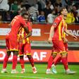 Jogadores do Le Mans a festejarem