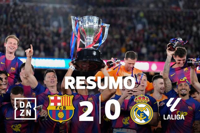 Barcelona campeão abriu o champanhe em campo para vencer o Real (resumo)
