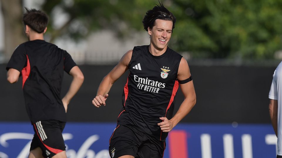 Álvaro Carreras no primeiro treino do Benfica, segunda-feira, nos EUA