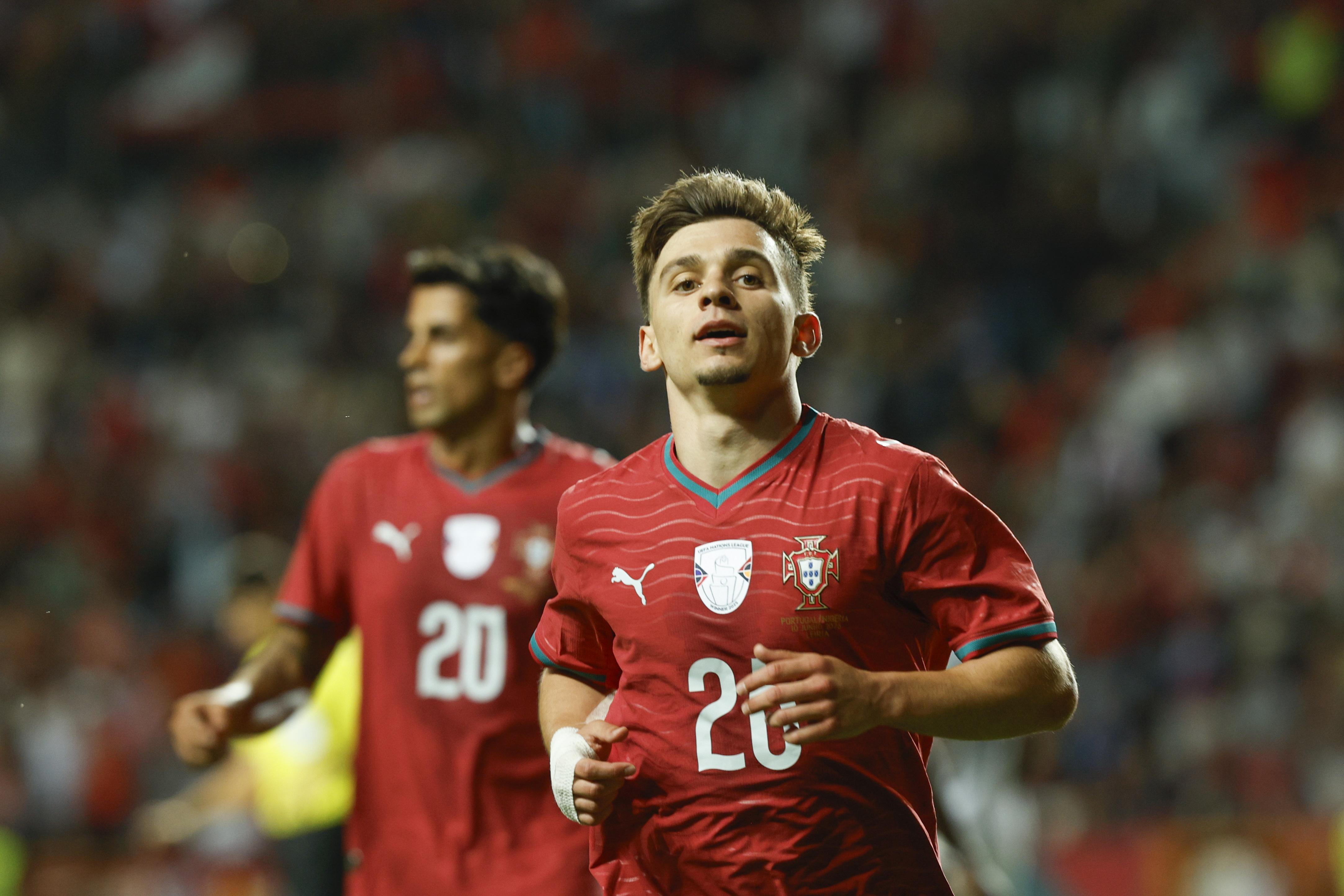 Francisco Conceição fez o segundo de Portugal, na segunda parte. Foto: EPA/ANTÓNIO PEDRO SANTOS (Portugal-Nigéria)