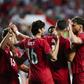 Jogadores da Seleção felicitam Trincão após o golo de Portugal frente à Nigéria - Foto: PAULO CUNHA/LUSA