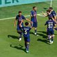 Jogadores do PSG a celebrarem um dos quatro golos ao Real Madrid