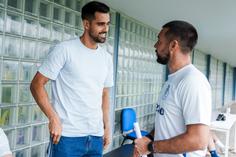 Diogo Costa e Francesco Farioli, esta sexta-feira, no Olival - Foto: FC PORTO