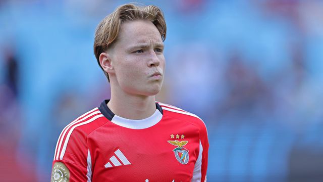 Andreas Schjelderup, extremo do Benfica (foto: Imago)