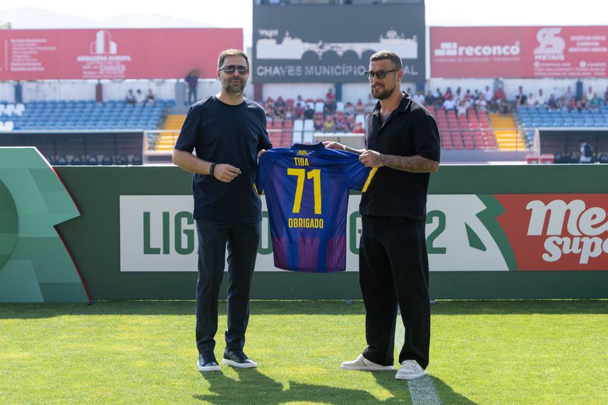 Francisco José Carvalho, presidente da SAD do Chaves, e Pedro Tiba. Foto Chaves