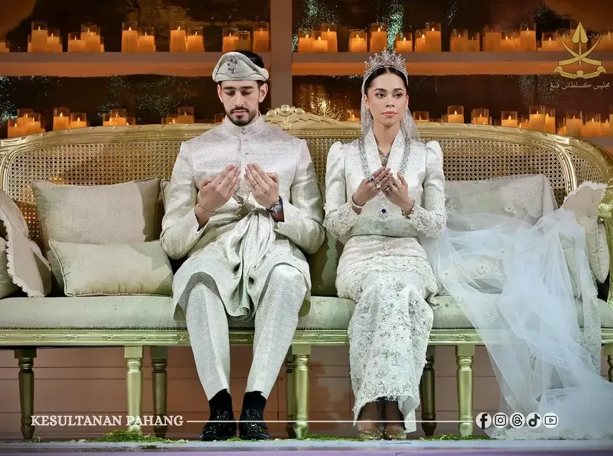 O casamento de Christopher Lionel Froggatt, de 32 anos, e Ilyana Alia de Pahang, de 29 anos, de acordo com a tradição  malaia. Foto Consulado da Malásia