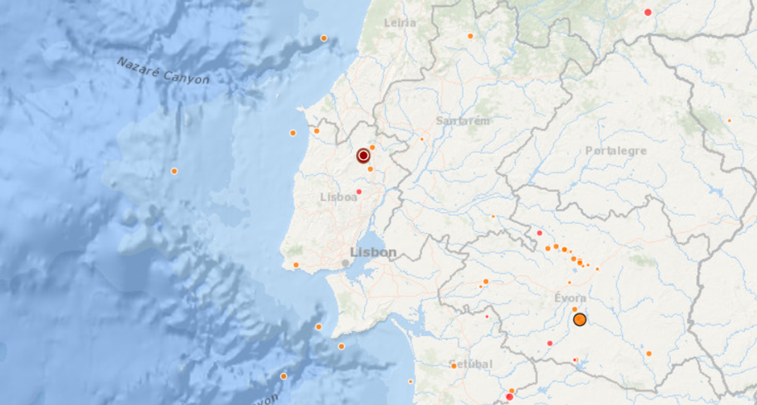 Sismo na região do Cadaval (IPMA)