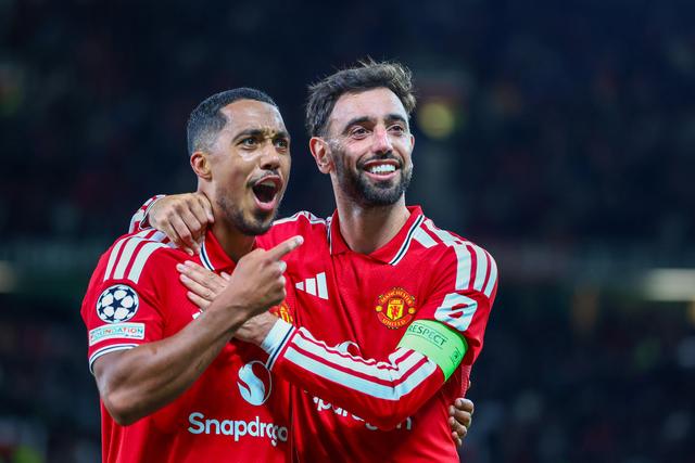 Bruno Fernandes marcou com assistência de Tielemans