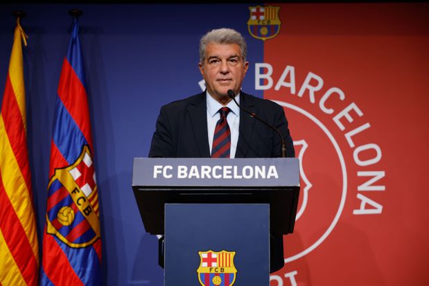 Joan Laporta, presidente do Barcelona - Foto: Alvaro Estevez/EPA