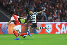 Ao minuto 81, Zalazar avançou desde o meio-campo leonino e já na área bracarense disparou para o 3-1 que selou a vitória do Sporting - Foto: KAPTA+