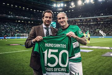 Nuno Santos assinala os 150 jogos pelo Sporting nas redes sociais