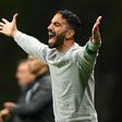 O treinador do Sporting, Ruben Amorim, reage durante o jogo com o SC Braga (HUGO DELGADO/LUSA)