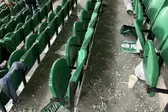 Vestígios dos vidros partidos em Alvalade