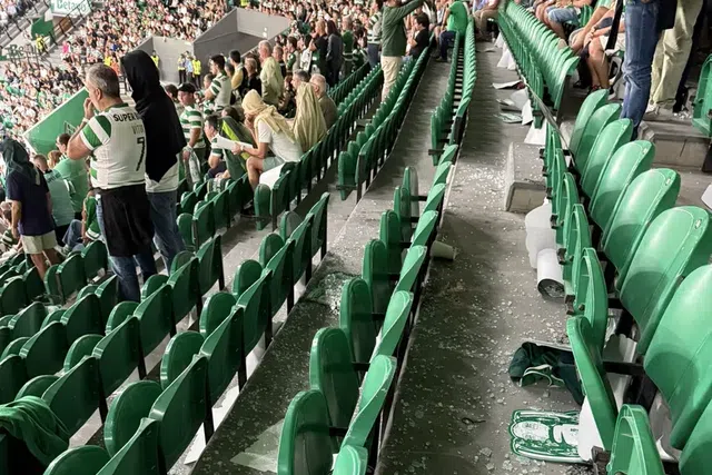 Vestígios dos vidros partidos em Alvalade