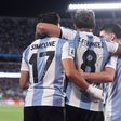 Giuliano Simeone, Enzo Fernández e Julián Álvarez ao serviço da seleção argentina