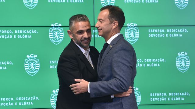O treinador Rui Borges e o presidente do Sporting, Frederico Varandas - Foto: MIGUEL NUNES