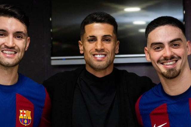 Cancelo foi ver o futsal do Barcelona e apoiar dois compatriotas