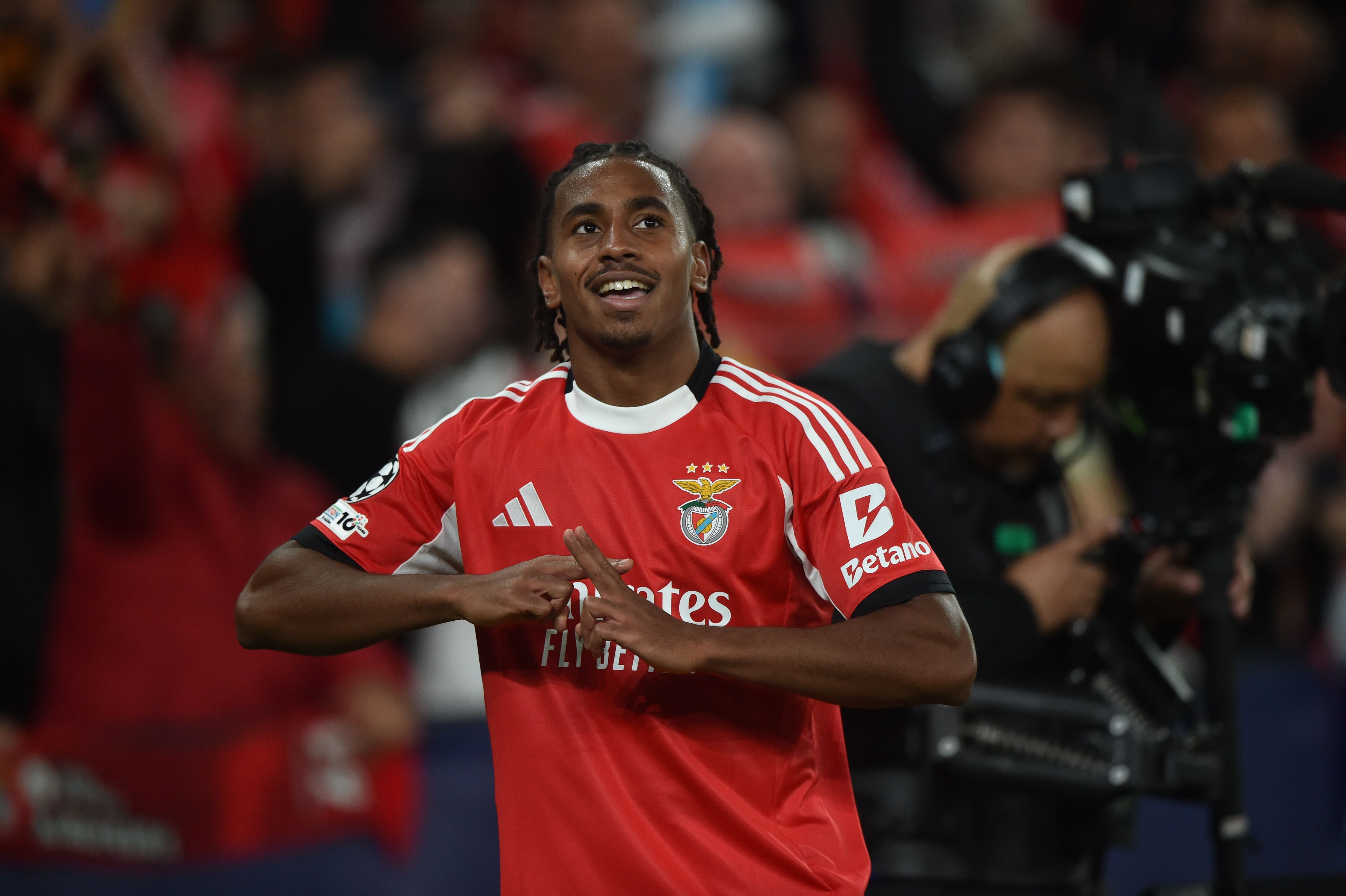 Leandro Barreiro, médio do Benfica, marcou o 2-0 ao Nápoles - Foto: MIGUEL NUNES