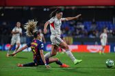 O Benfica bateu-se, mas não conseguiu evitar a derrota perante o poderoso Barcelona, que dita a eliminação na Champions feminina. Foto: IMAGO