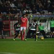 Sporting, faz oposição a Tomás Araújo, do Benfica, na final da Taça da Liga (foto: Miguel Nunes)