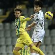 Hugo Félix e Afonso Assis no Moreirense-Tondela da 16.ª jornada da Liga - foto: MANUEL FERNANDO ARAÚJO/LUSA
