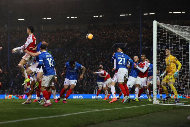 O momento do 4-1 do Arsenal, o terceiro de Martinelli no jogo