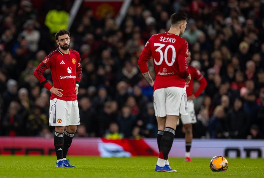 Desilusão evidente no rosto de Bruno Fernandes