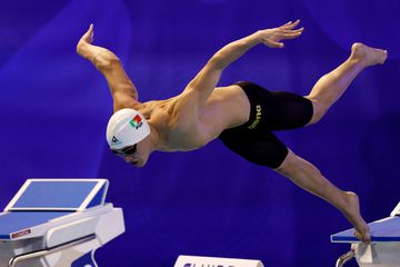 Doha World Cup - Diogo Ribeiro in the semi-finals of the 50 butterfly