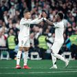 Mbappé e Vinícius Júnior cumprimentam-se