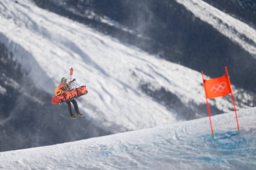 Lindsay Vonn teve de ser resgatada de helicóptero. IMAGO