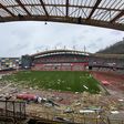 O Estádio Dr. Magalhães Pessoa sofreu danos severos, sobretudo na cobertura - Foto: U. Leiria