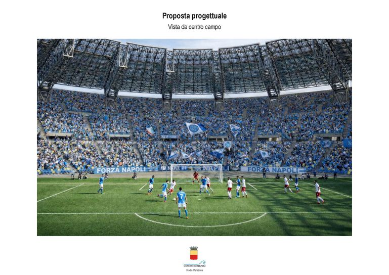 Projeto de requalificação do Estádio Diego Armando Maradona, casa do Nápoles - Foto: Autarquia de Nápoles/Facebook