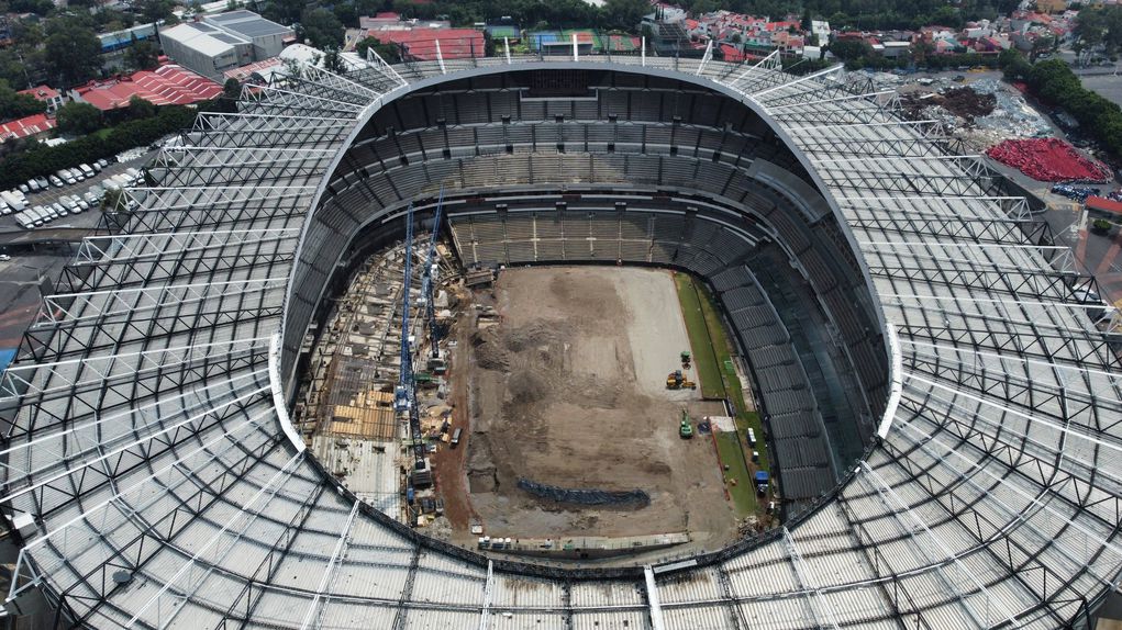 As obras no Estádio Azteca