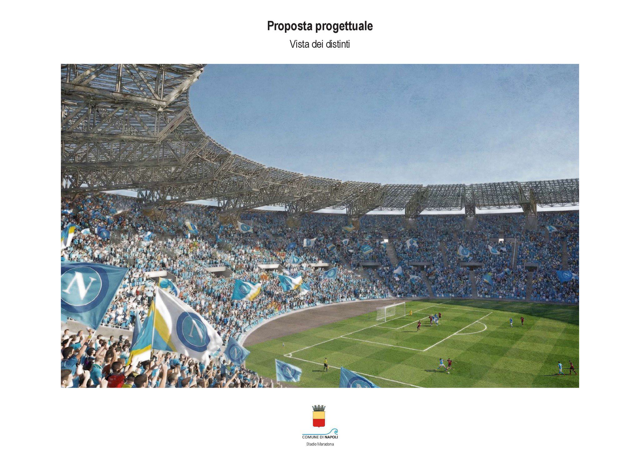 Projeto de requalificação do Estádio Diego Armando Maradona, casa do Nápoles - Foto: Autarquia de Nápoles/Facebook