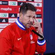 Diego Simeone, treinador do Atlético Madrid, em conferência de imprensa