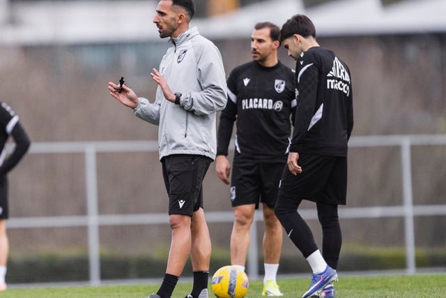 Gil Lameiras no treino desta quarta-feira - Foto: Vitória de Guimarães