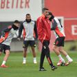 Bruno Lage num treino do Benfica