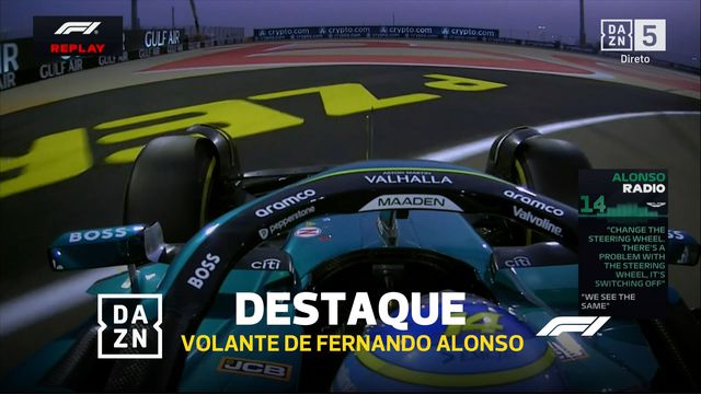 Susto para Alonso! Espanhol ficou com o volante... nas mãos