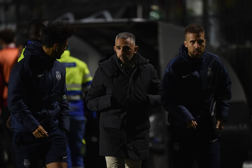 Rui Borges analisou o jogo na Reboleira. Foto: Miguel Nunes