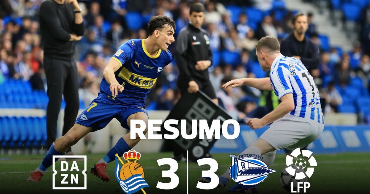 Golo aos 90'+7 vale empate no jogaço entre Real Sociedad e Alavés (resumo)