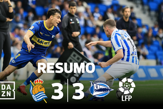 Golo aos 90'+7 vale empate no jogaço entre Real Sociedad e Alavés (resumo)